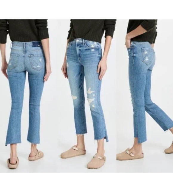 Mother The Insider Crop Step Fray Jeans in Holy Melancholy 28